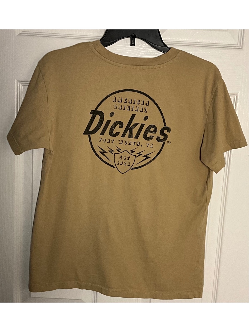 Dickies Classic Logo Tan Cotton T-Shirt Medium